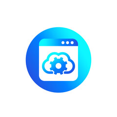 Poster - Cloud settings, hosting configuration icon for web