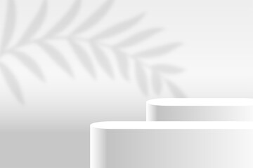 Wall Mural - white product display stage platform background design