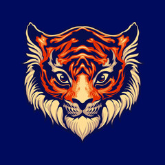  cute tiger head vector illustration
