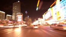 Las Vegas Strip Driving Time Lapse POV Vehicle Hyperlapse Shot In Nevada USA