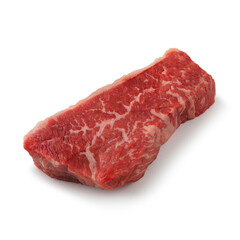 Wall Mural - Closeup view of Fresh Raw Beef Tri Tip Steak Sirloin Cut Meat in Isolated White Background 