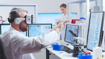 Wall Mural - professional team of scientists is working on a vaccine in a modern scientific research laboratory. 