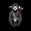 Skull grim reaper love coffee graphic illustration vector art t-shirt design
