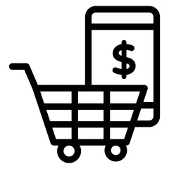 Poster - 
An online shopping payment linear editable icon
