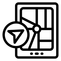 Wall Mural - 
A linear icon of map navigation in mobile, online gps editable vector 
