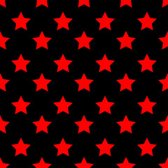 seamless abstract star red pattern on black background, vector illustration texture for paper, wrapp