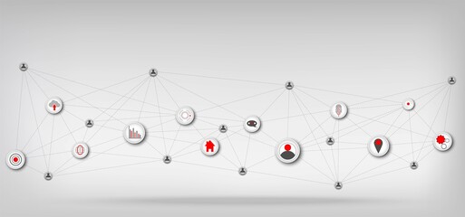 Network communication technology for global.Data network communication in the global computer networks.telecommunication, earth cryptocurrency.Vector modern technology and communication concept.