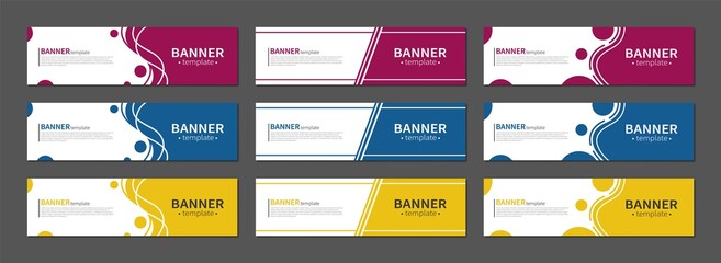 Wall Mural - set of abstract banners. vector horizontal template banners. template ready for use in web or print 