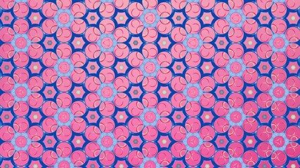 Wall Mural - Abstract pink background with kaleidoscopic pattern.