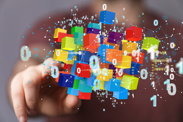 Cloud computing concept.Abstract cloud connection technology background.