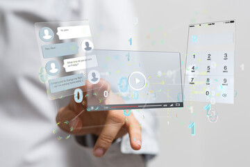 media develop interface web application in hand