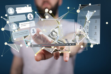 web develop interface web application in hand