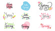© NARANAT STUDIO - Spring hand draw calligraphy set isolated on white background ,Vector Illustration EPS 10