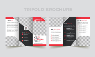 Creative Modern Corporate Tri-Fold Brochure Template Design
