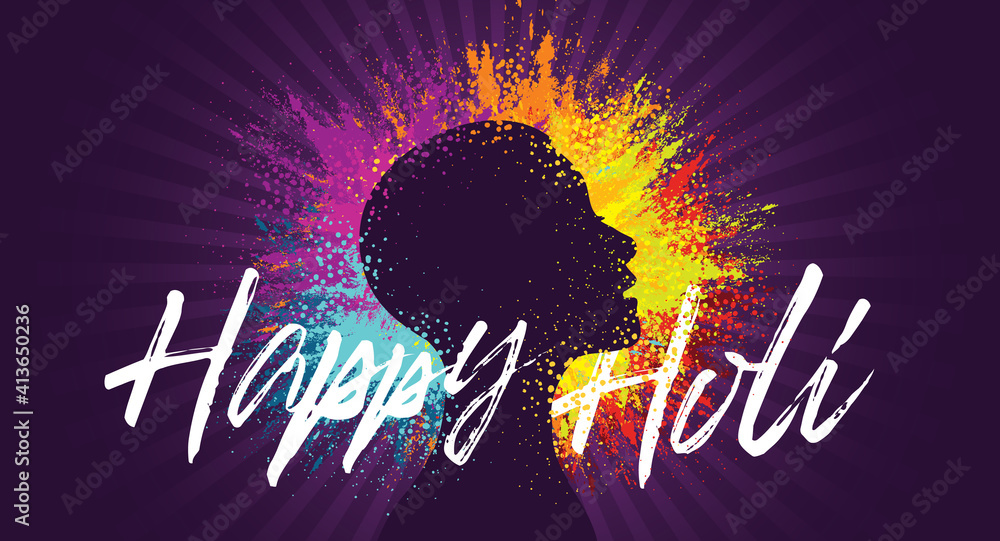 Holi Festival of Colors Logotype Vector Illustration. Hindu Spring ...