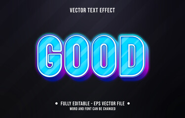 Wall Mural - Editable text effect - blue neon gradient color style