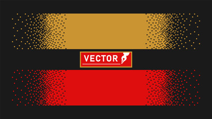 Pixel bars or lines are yellow, red. banner. Vector design elements, templates on an isolated dark background.