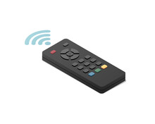 TV Remote Control Concept. Isometric Colored Vector Illustration. Isolated On White Background. 