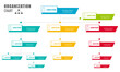 © Anch - Corporate organization chart with business people icons. Vector illustration.