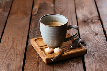 coffee on the wooden background, coffee background concept