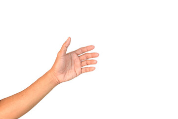 Symbol empty hand holding isolated on the white background.	