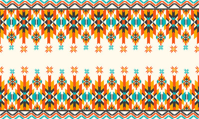 Vector seamless decorative ethnic pattern. American indian motifs. Design for background,carpet,wallpaper,clothing,wrapping,Batik,fabric,Vector illustration.embroidery style.