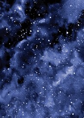 abstract starry night sky in galaxy watercolor background