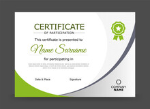 Abstract Green Certificate Design Template For Multipurpose