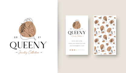 line art woman logo design