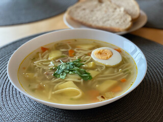 family lunch with delicious soup