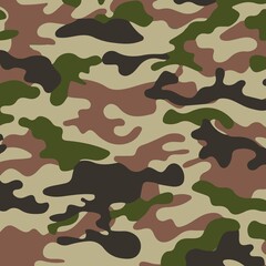 Camouflage seamless pattern background, Classic clothing style masking camo repeat print.  illustration web design and clothes in green, black, brown and dark grey color