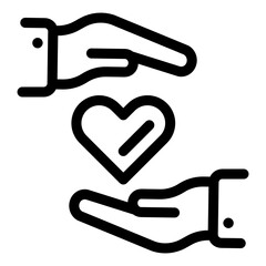 Sticker - 
A line icon of heart care
