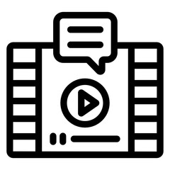 Poster - 
Video chat in linear style icon, editable vector 
