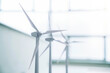© Cavan Images - Close-up of wind turbine models at office