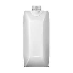 Wall Mural - blank carton package for liquid products isolated on white background, realistic vector mock-up. mil