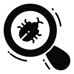 Wall Mural - search bug, protection and security vector icons set cyber computer network business data technology