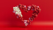 © RocknRoller Studios - Multicolored Balloon Love Heart. Red, Pink and White Balloons arranged in a heart shape. 3D Render