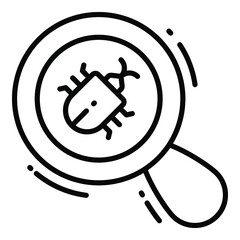 Wall Mural - search bug, protection and security vector icons set cyber computer network business data technology