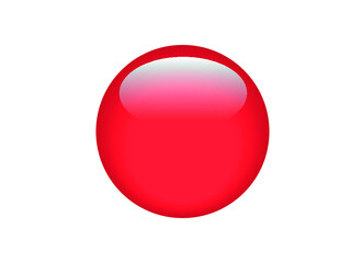 Red glossy button on white.