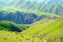 Green Rugged Valley Landscape Near Zangakatun, Ararat Province, Armenia.