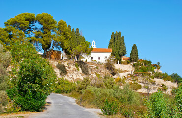 Sticker - The Monastery of St George in mountains of Crete, Greece