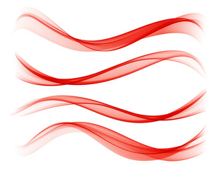 Wall Mural - Red color abstract transparent wave design element