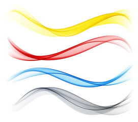 Aufkleber - Set of color abstract wave design element