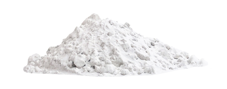 Wall Mural -  - Huge heap of white street snow isolated on white background