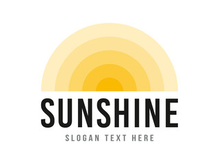 modern sunshine logo template with abstract, minimal and geometric style.
