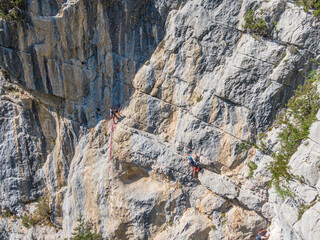 Sticker - Aerial view of multi pitch rock climbing, Gorges du Verdon, France