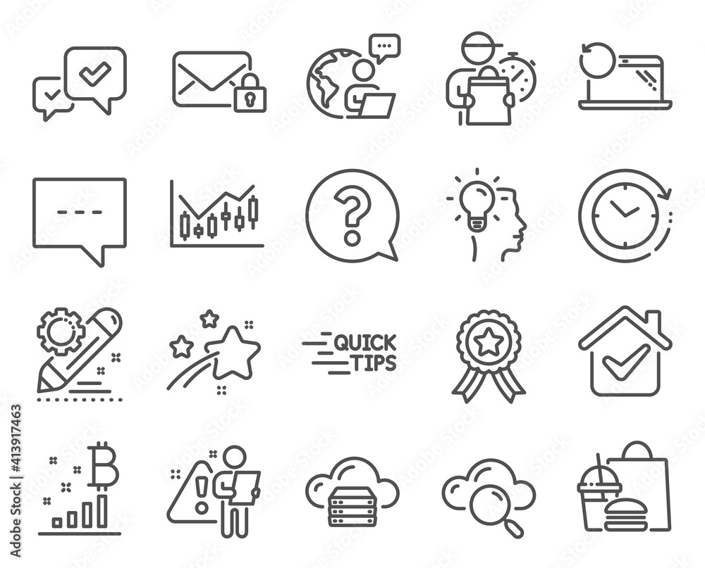 Education icons set. Included icon as Cloud server, Time change ...