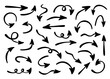 © Anna - Large vector set of arrows pointing in different directions. Hand drawn, doodle elements isolated on white background