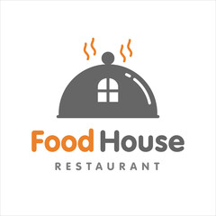 Wall Mural - food house logo design template, vector illustration.