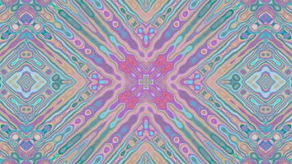 Wall Mural - Abstract pastel symmetrical kaleidoscope background with geometric pattern